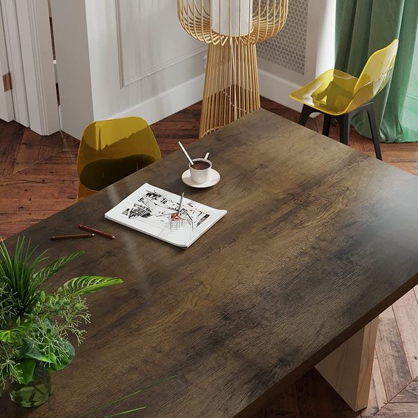 45cm*2000cm Dark Walnut Wood Wallpaper – Rustic Wood Grain Peel & Stick Wall Covering For Living Room, Bedroom & Office Decor_maomaolike.com