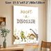 Adopt A Dinosaur Themed Painting Poster, Soft Watercolor Style Cute Party Dinosaurs With Floral Decor Poster, Charming Playful Design Ideal For Party_maomaolike.com