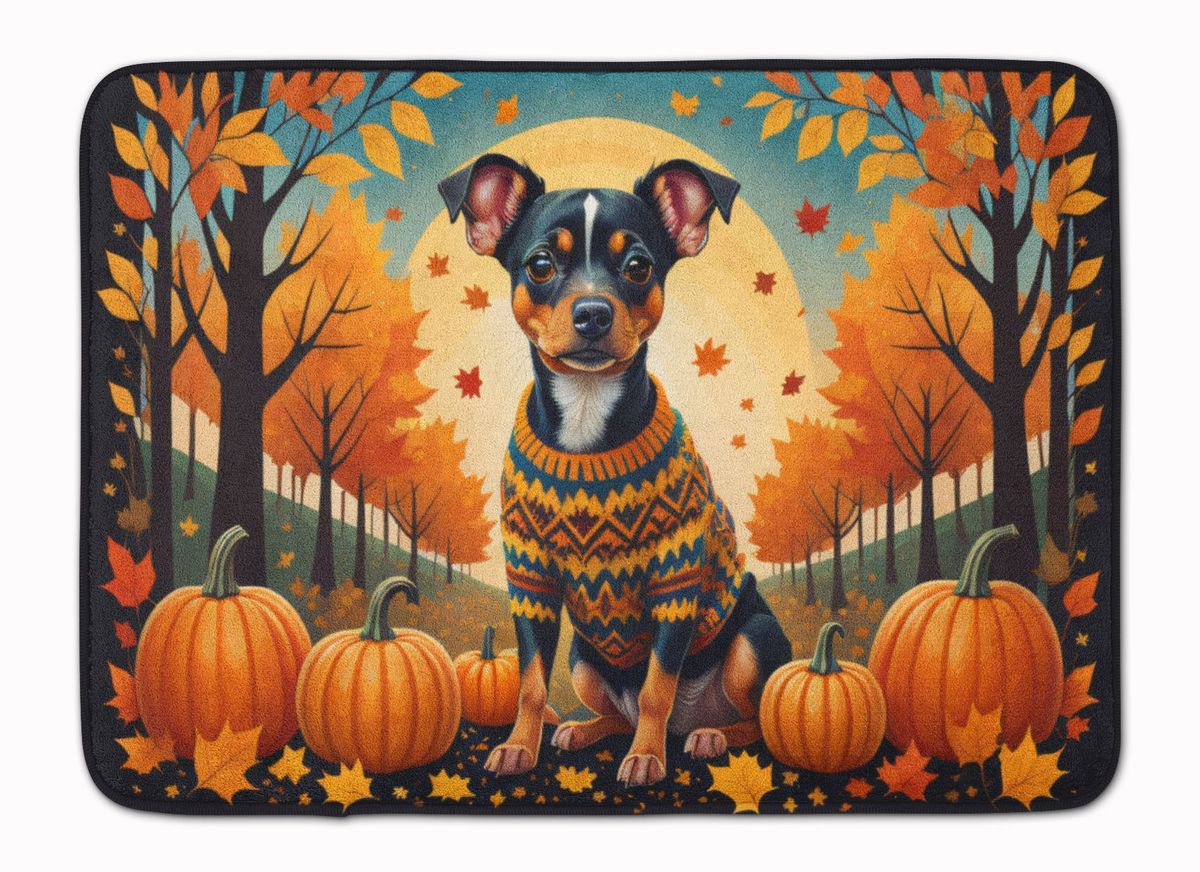 Miniature Pinscher Fall Memory Foam Kitchen Mat Machine Washable Anti-Fatigue Mat Cushion Comfort Bath Mat Or Kitchen Rug_maomaolike.com