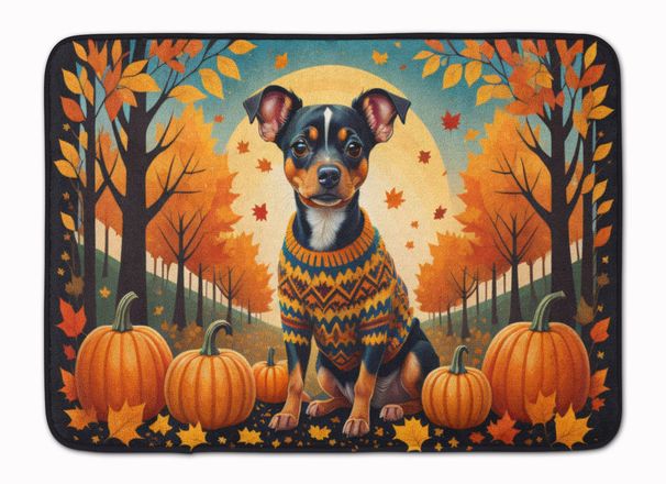 Miniature Pinscher Fall Memory Foam Kitchen Mat Machine Washable Anti-Fatigue Mat Cushion Comfort Bath Mat Or Kitchen Rug_maomaolike.com