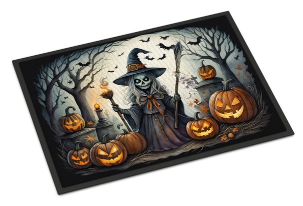 Witch Spooky Halloween Doormat Front Door Mat Indoor Outdoor Rugs For Entryway, Non Slip Washable Low Pile, 24H X 36W_maomaolike.com