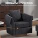 Swivel Accent Chair With Ottoman Set, Modern Chenille Barrel Armchair With Removable Back Pillow & 2 Armrest Covers For Living Room, Bedroom, Office, Black_maomaolike.com