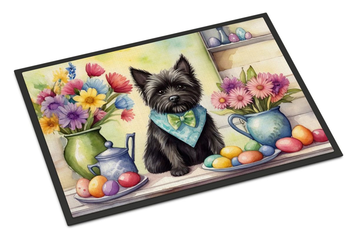 Decorating Easter Cairn Terrier Doormat Front Door Mat Indoor Outdoor Rugs For Entryway, Non Slip Washable Low Pile, 24H X 36W_maomaolike.com