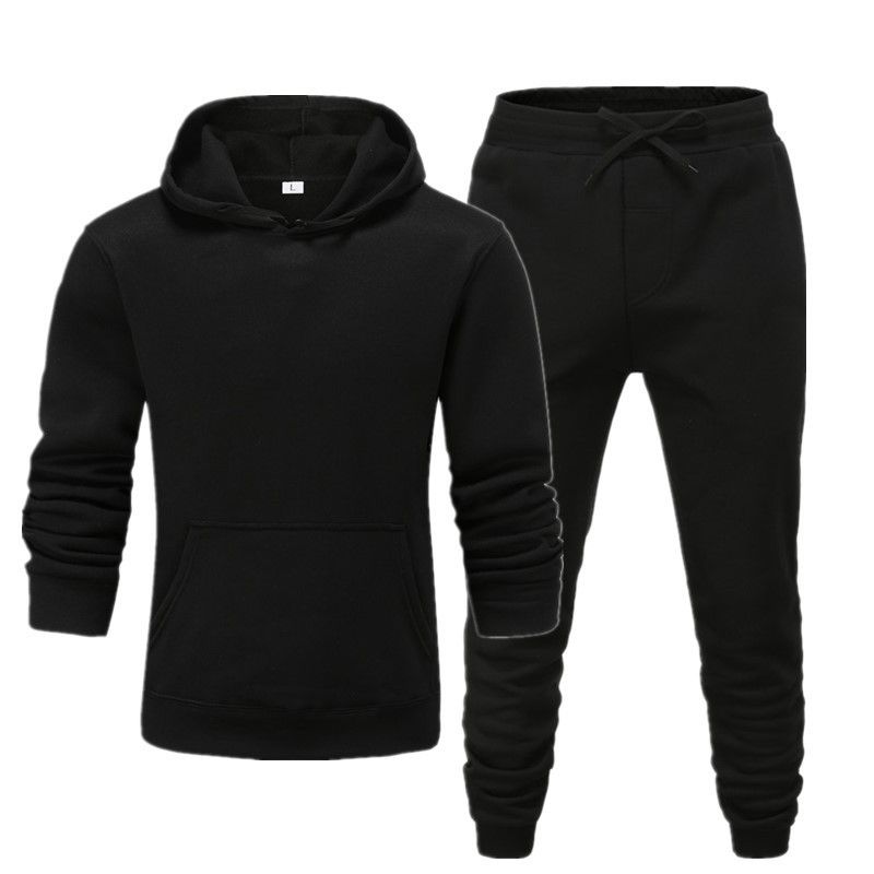 Men's Clothing men's casual sports fitness solid color sweatshirt suit hooded sweatshirt_maomaolike.com