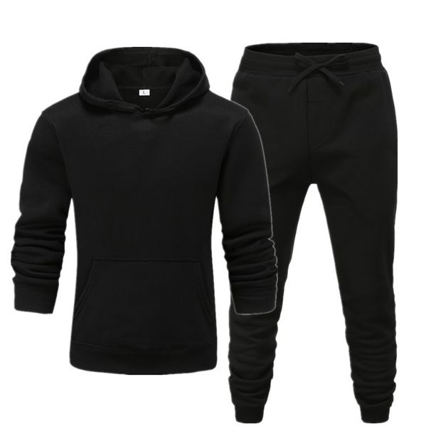 Men's Clothing men's casual sports fitness solid color sweatshirt suit hooded sweatshirt_maomaolike.com