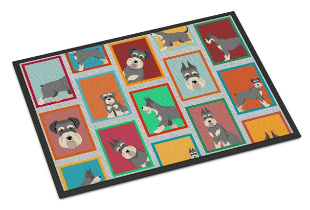 Lots Of Schnauzer Doormat Front Door Mat Indoor Outdoor Rugs For Entryway, Non Slip Washable Low Pile, 24H X 36W_maomaolike.com