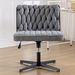 Armless Office Desk Chair No Wheels, GREY_maomaolike.com