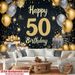 50th Birthday Party Banner - 2D Flat Polyester Backdrop, Wall Hanging Photo Props, Celebration Party Decor_maomaolike.com