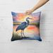 Blue Heron Setting Sun Throw Pillow Machine Washable, Indoor Outdoor Decorative Pillow For Couch, Bed Or Patio, 18Hx18W_maomaolike.com