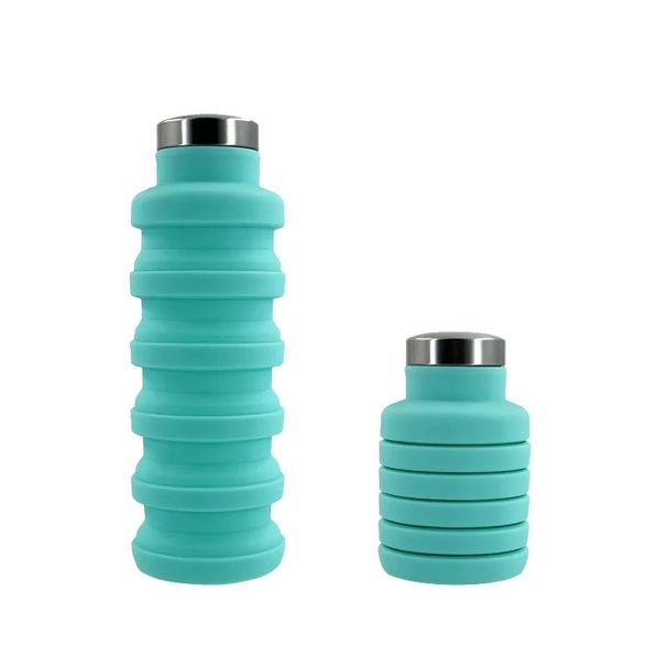 Platinum Silicone Sport Outdoor Folding Creative Sipper Cover Retractable Cup Water Bottle_maomaolike.com