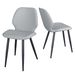 Light Grey Leather Dining Chair With Metal Legs, Shell Shape Upholstered Chair Set Of 2 For Kitchen, Restaurant, Living, Meeting Room_maomaolike.com