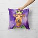 Irish Terrier King Of Mardi Gras Throw Pillow Machine Washable, Indoor Outdoor Decorative Pillow For Couch, Bed Or Patio, 18Hx18W_maomaolike.com
