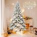 5ft PVC&PE Flocking Hinged Tree Environmentally Friendly Fireproof Artificial Christmas Flocked Tree_maomaolike.com
