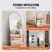 VEVOR Arched Full Length Mirror, 71'' X 32'', Large Free Standing Leaning Hanging Wall Mounted Floor Mirror With Stand Aluminum Alloy Frame, Full Body Dressing Mirror For Living Room Bedroom, Black_maomaolike.com