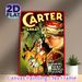 Vintage Magician Carter The Great Painting Poster, Vibrant Retro Fantasy Poster, Nostalgic Mystical Design With Whimsical Sprites, Ideal For Home Wall_maomaolike.com