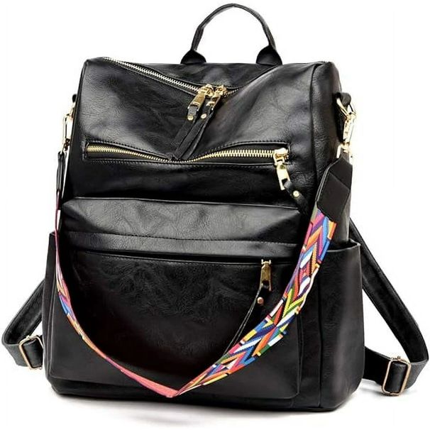 PU Leather Backpack Purse For Women Convertible Ladies Fashion Casual Large School Shoulder Bags_maomaolike.com