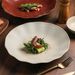 Vintage Style Ceramic Household Dish Large Lotus Leaf Edge Presentation Western Food Plate Coarse Pottery Unglazed_maomaolike.com