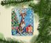 Brindle Greyhound Christmas Reindeer Porcelain Ornament Christmas Tree Hanging Decorations For Home Christmas Holiday, Rectangle, Gift, Multicolor_maomaolike.com