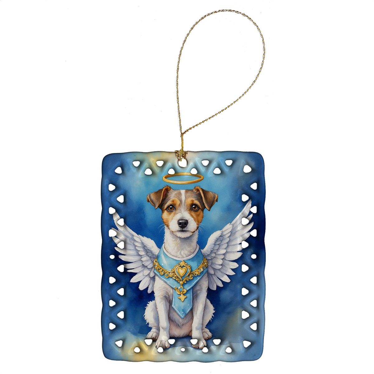 Jack Russell Terrier My Angel Porcelain Ornament Christmas Tree Hanging Decorations For Home Christmas Holiday, Rectangle, Gift, Multicolor_maomaolike.com