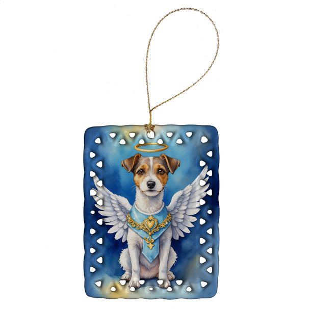 Jack Russell Terrier My Angel Porcelain Ornament Christmas Tree Hanging Decorations For Home Christmas Holiday, Rectangle, Gift, Multicolor_maomaolike.com