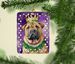 Shar Pei King Of Mardi Gras Porcelain Ornament Christmas Tree Hanging Decorations For Home Christmas Holiday, Rectangle, Gift, Multicolor_maomaolike.com