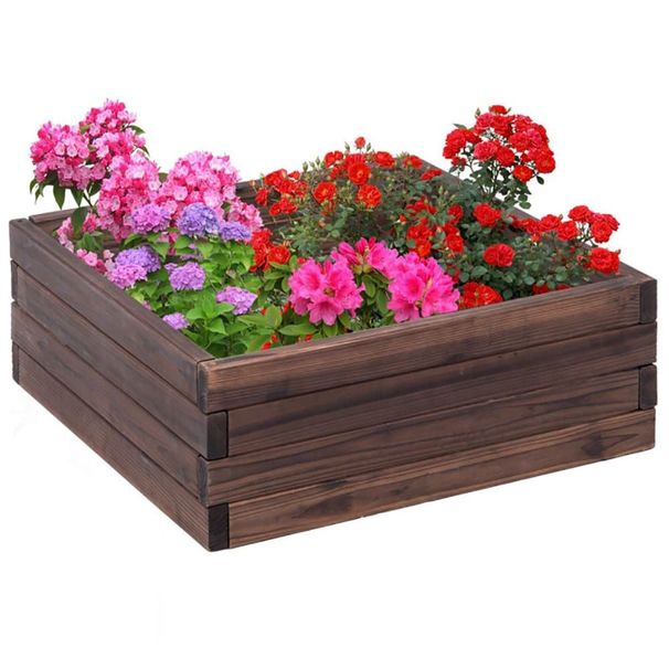 Square Stable Long-lasting Frame Ample Room Raised Garden Bed Flower Vegetables Seeds Planter_maomaolike.com