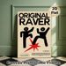 Original Raver Painting Poster, Bold Minimalist Graphic Poster, Retro Rave Culture Design With Dancing Figures, Ideal For Bedroom, Music Studio And_maomaolike.com