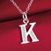 26 Letters 925 Sterling Silver Necklace Pendant Zircon For Women Exquisite Student Girlfriend Jewelry Accessories_maomaolike.com