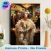 Roaring 20s Flapper Girl Painting Poster, Lavish Art Deco Style Poster, Glamorous Flapper With Pearls & Feather Shawl In Bustling Neon Bar, Elegant_maomaolike.com