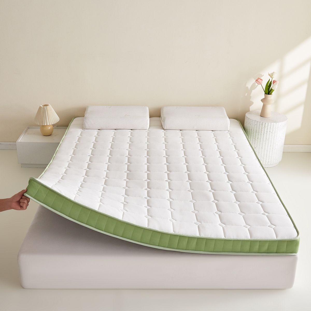Texture Latex Memory Foam For Students Dormitory Bedroom Waffle Soft Cushion Bed Mattress Pad_maomaolike.com