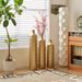 Floor Metal Vases Decorated White Metal Vases Set Of 3 Gorgeous Home Decoration Large Glazed Metal Vases 25.2in/29.33in/34.25in Height_maomaolike.com