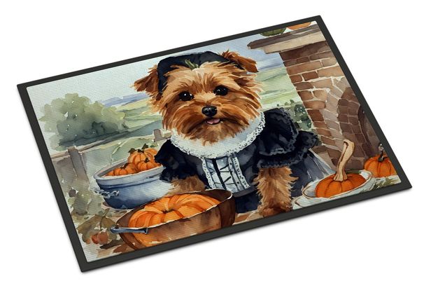 Norfolk Terrier Fall Kitchen Pumpkins Doormat Front Door Mat Indoor Outdoor Rugs For Entryway, Non Slip Washable Low Pile, 24H X 36W_maomaolike.com