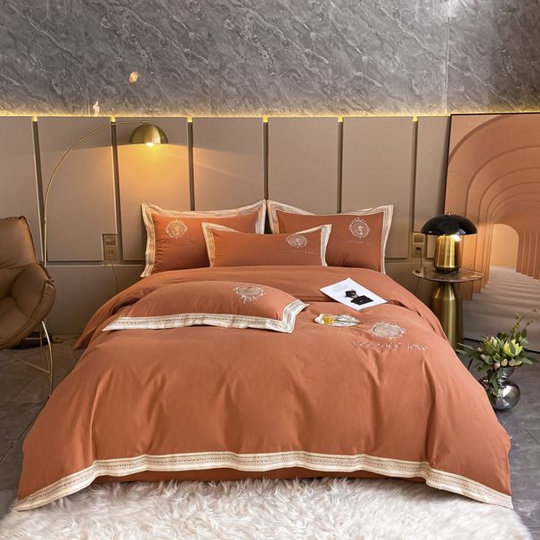 160s Full Thickened Brushed Embroidered Four-Piece Pure Cotton Duvet Cover Bed Sheet Embroidery Set Bedding Manufacturer_maomaolike.com
