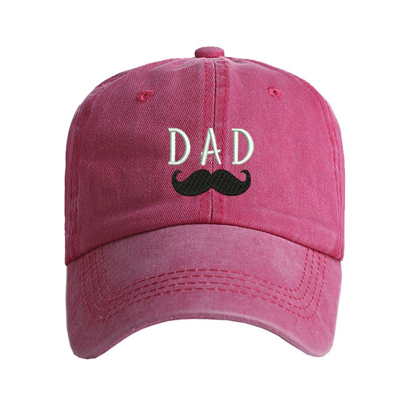 Unisex Washed cotton Embroidery DAD Alphabet baseball hat Father's Day gift hat Hip Hop hat_maomaolike.com