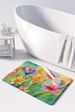Lilies In Watercolor Memory Foam Kitchen Mat Machine Washable Anti-Fatigue Mat Cushion Comfort Bath Mat Or Kitchen Rug_maomaolike.com
