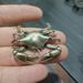 Antique-Style Distressed Copper-Plated Crab Tea Pet Four Treasures Of The Study Pen Holder Antique Solid Bronze Craft Small Orname_maomaolike.com