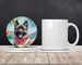 Norwegian Elkhound Luau Large Sandstone Coasters Pack Of 4 Absorbent Round Coasters Decor Gifts For Men Or Women, 4 In, Multicolor_maomaolike.com