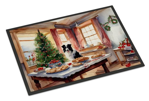 Border Collie Christmas Cookies Doormat Front Door Mat Indoor Outdoor Rugs For Entryway, Non Slip Washable Low Pile, 24H X 36W_maomaolike.com