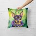 Miniature Pinscher King Of Mardi Gras Throw Pillow Machine Washable, Indoor Outdoor Decorative Pillow For Couch, Bed Or Patio, 18Hx18W_maomaolike.com