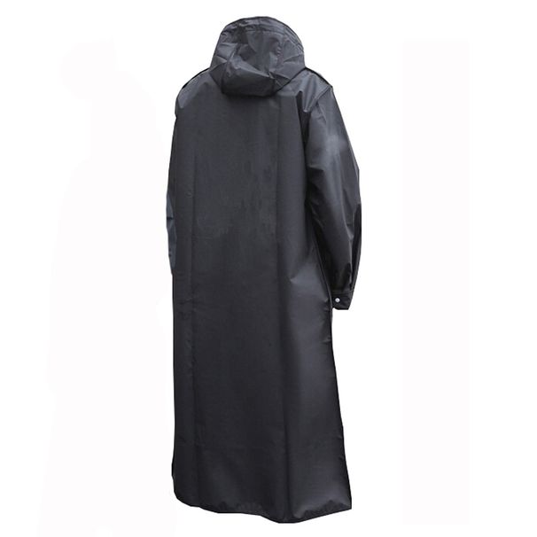 Black Fashion Adult Waterproof Long Raincoat Women Men Rain Coat Hooded For Outdoor Hiking Travel Fishing Climbing_maomaolike.com