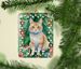 Ural Rex Cat By The Christmas Tree Porcelain Ornament Christmas Tree Hanging Decorations For Home Christmas Holiday, Rectangle, Gift, Multicolor_maomaolike.com