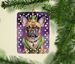 French Bulldog King Of Mardi Gras Porcelain Ornament Christmas Tree Hanging Decorations For Home Christmas Holiday, Rectangle, Gift, Multicolor_maomaolike.com