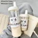 500/850ml Cute Pearl Milk Tea Straw Plastic Water Bottle With Cup Cover Bubble Coffee Cups Drop-proof Large Capacity_maomaolike.com