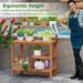 Outdoor Garden Potting Wood Planting Workstation With Open Shelves_maomaolike.com