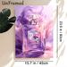 Perfume Bottle Painting Poster, Dreamy Watercolor-style Poster, Shimmery Purple & Pink Perfume Bottle With Pearl-topped Cap, Elegant Decorative Piece_maomaolike.com