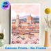 Florence Historic Cityscape Painting Poster, Soft-toned Pastel Illustrated Scenic Poster, Delicate Floral & Iconic Architecture Decor Ideal For Living_maomaolike.com