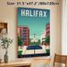 Halifax Nova Scotia Cityscape Painting Poster, Vintage Retro Urban Scene Poster, Charming Iconic Clock Tower & Street View Decor Ideal For Living_maomaolike.com