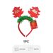 Christmas Bow Headband For Dogs Red And Gold Deer Horn Snowflakes Christmas Hat Costume Dress Up Accessories For Pet For Cosplay And Makeup 12 Pcs_maomaolike.com