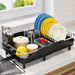 Urackify Expandable Dish Drying Rack For Kitchen Counter, 16.2-23.7", Black_maomaolike.com