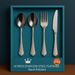 16-Piece Luxury Premium Silverware Dinnerware Tableware Set For Home - Stainless Steel Flatware Service For 4 With Forks, Knives, Spoons, And Teaspoons - Durable, Elegant, And Rust-Resistant Cutlery F_maomaolike.com